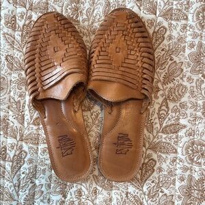 Espirit Tan Leather Mules